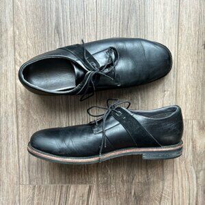 Tsubo Mens Black Leather Dress Shoes